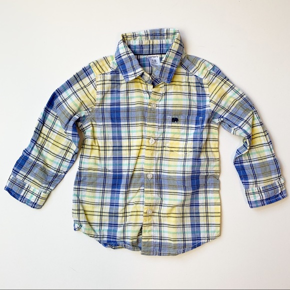 Carter’s plaid long sleeve button down shirt - Picture 1 of 5
